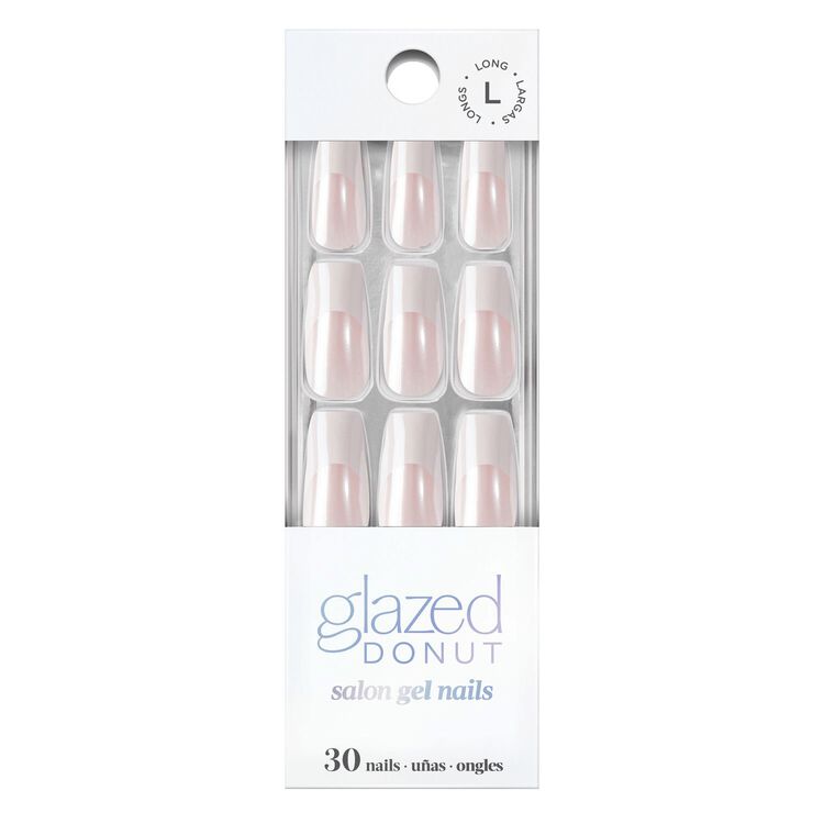 Glazed Donut Press-on Nails French Glaze - Long Square