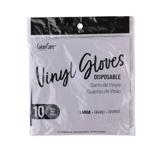 Large Black Vinyl Gloves 10ct