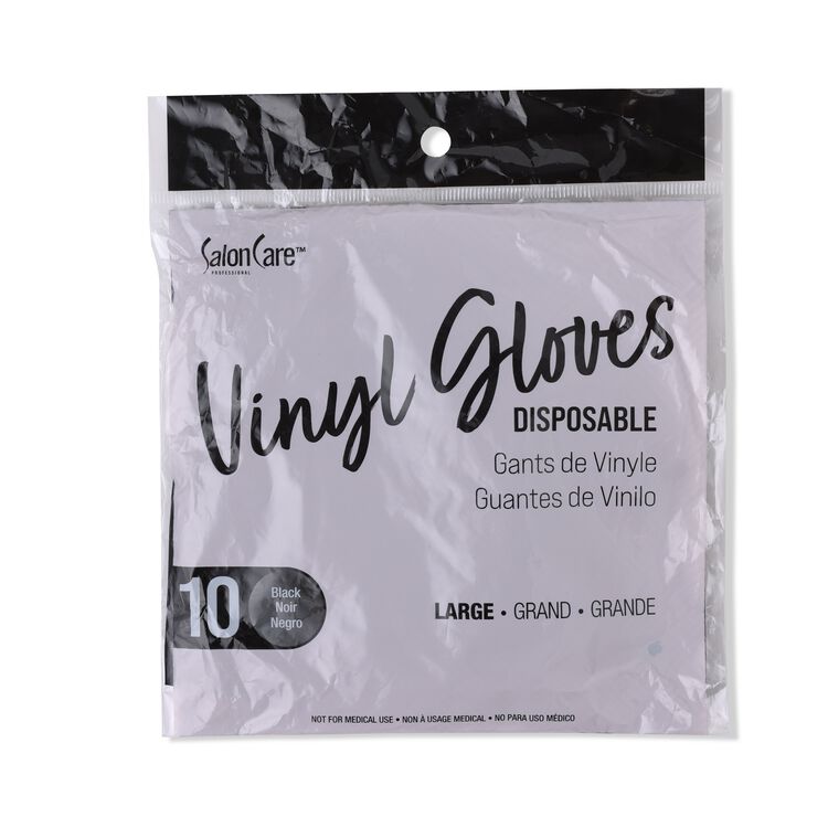 Large Black Vinyl Gloves 10ct