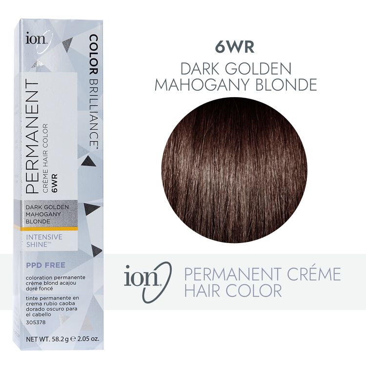 Ion 6WR Dark Gold Mahogany Blonde Permanent Creme Hair Color by Color