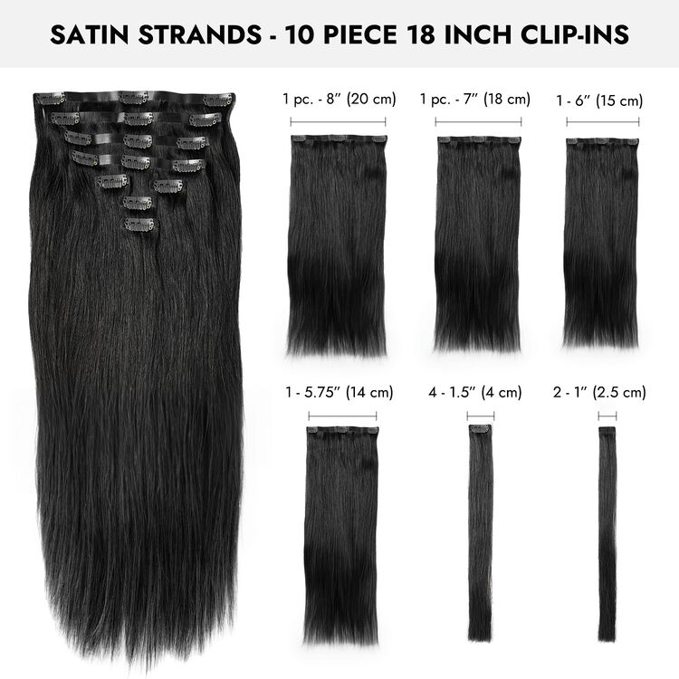 Black 18 Inch Seamless Clip-in Hair Extensions