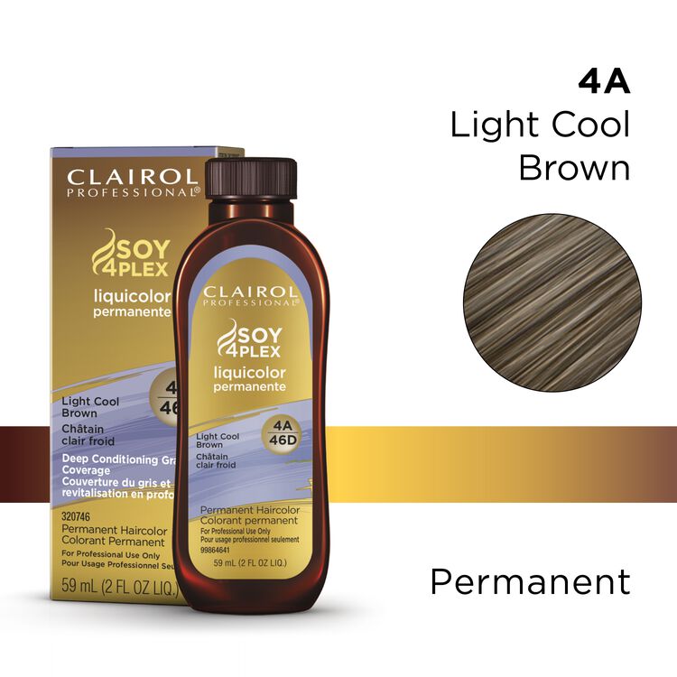 Clairol Professional 4A/46D Light Cool Brown LiquiColor Permanent Hair  Color by Soy4Plex, Permanent Hair Color