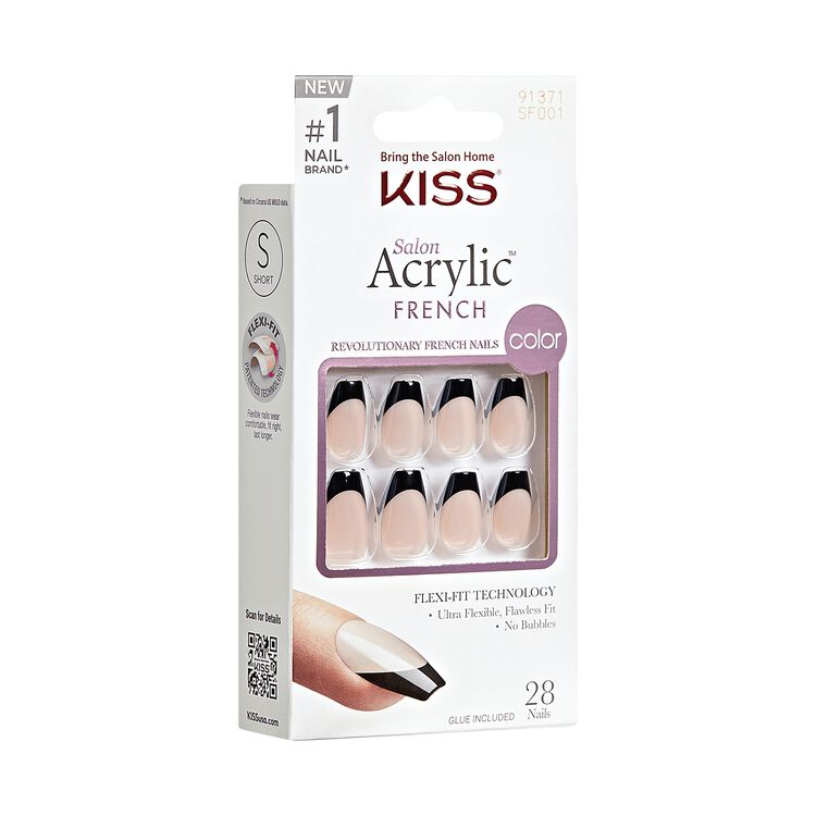 Salon Acrylic French Color Press-On Nails - Flame