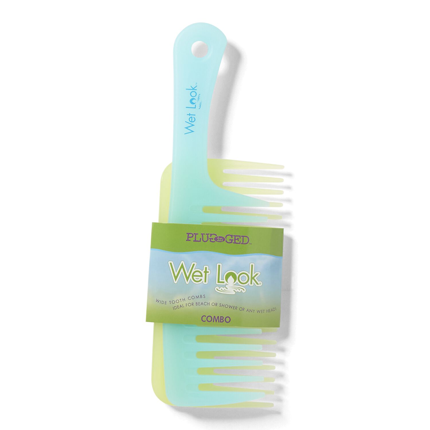 Plugged In Wet Look Shower and Wide Tooth Comb Set