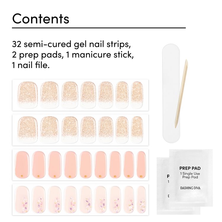 Pink Champagne Semi-Cured Art Gel Strips