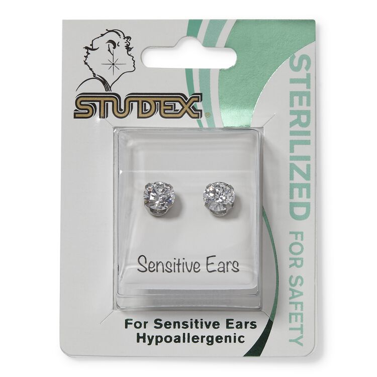 Stainless Steel Cubic Zirconia 7mm Earrings