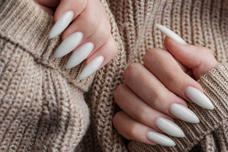 picture of nails with the glazed donut look.