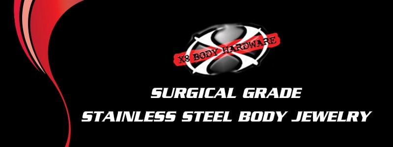 X8 BODY HARDWARE SURGICAL GRADE STAINLESS STEEL BODY JEWELRY